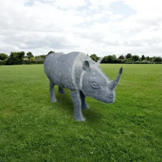 big rhinoceros statue